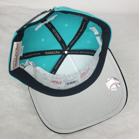 New York Yankees Mitchell & Ness MLB Pro Fit Snapback Hat Cap Teal‎ Black NWT